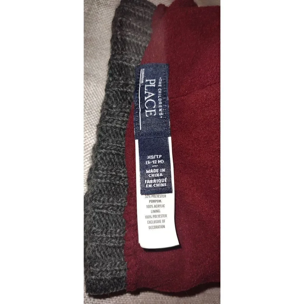 THE CHILDREN'S PLACE TOBOGGAN XS 6-12 mo. MESS MAKER pompom. New no tags.